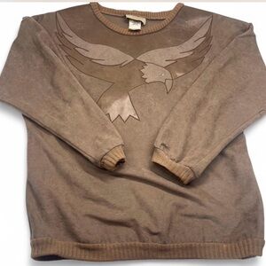 Vintage Women's Brown Eagle Crewneck Sweater